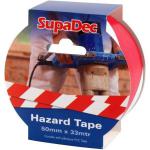 Supadec Vinyl Tape Hazard WhiteRed 50mmx33m PVC-50-22-HAZWR NWT7663