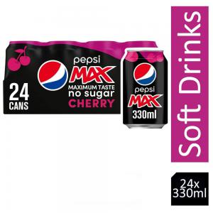 Pepsi Max Cherry Cans 24x330ml NWT7685