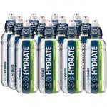 The picture shows 12 bottles of Wow Hydrate flavoured water and electrolyte water, each with a lemon and lime flavor. The bottles are 500ml and have the brand name and product name clearly visible.