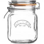 Kilner Storage Jar 1 Litre Square Glass Clip Top Preservation Storage Jar (0025.511) - PACK (12) NWT7705P