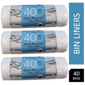 Tidyz 50 Litre Capacity Fragranced Jumbo Swing Bin Liners 40s - PACK (20) NWT7720P