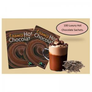 Fairtrade Luxury large 25g Hot Chocolate Sachets 100s NWT779