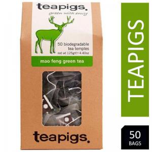 Teapigs Mao Feng Whole Leaf Green Tea Temples 50s NWT7821