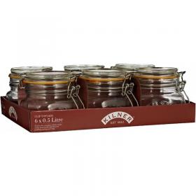 Kilner Branded 0.5 Litre Square Glass Clip Top Preservation Storage Jar (0025.510) NWT7827