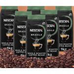 Nescaf Brasile Whole Roasted Fairtrade Coffee Beans 1kg 100% Arabica Premium - PACK (6) NWT7833P