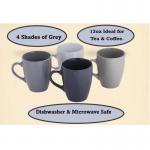 Sabichi Stoneware Grey Mugs Pack 4s NWT7910