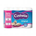 Cushelle Original 2-Ply Toilet Rolls 50% Longer Rolls (Pack of 12=18) 1102184 NWT7964