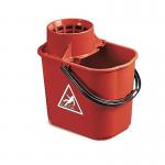Janit-X Plastic Heavy Duty Mop Bucket With Wringer 15 Litre Red NWT7978