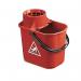 Janit-X Plastic Heavy Duty Mop Bucket With Wringer 15 Litre Red - PACK (10) NWT7978P