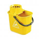 Janit-X Plastic Heavy Duty Mop Bucket With Wringer 15 Litre Yellow NWT7979