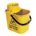 Janit-X Plastic Heavy Duty Mop Bucket With Wringer 15 Litre Yellow - PACK (10) NWT7979P