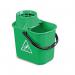 Janit-X Plastic Heavy Duty Mop Bucket With Wringer 15 Litre Green - PACK (10) NWT7980P