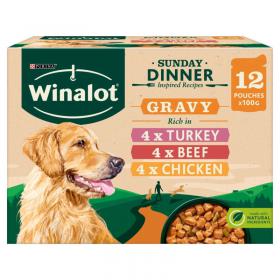 Winalot Sunday Dinner Wet Dog Food Pouches in Gravy 12 x 100g NWT8037