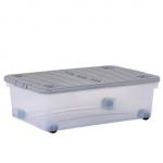 Wham Cool Grey Plastic Storage Box UBed 32 Litre (With Wheels) NWT8044