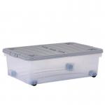 Wham Cool Grey Plastic Storage Box UBed 32 Litre (With Wheels) - PACK (10) NWT8044P