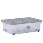 Wham Underbed Storage Box Wheeled Clear Plastic Toy Drawer w. Lid 60cm 32L - PACK (10) NWT8044P