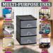 Fixtures Black Stackable 3 Drawer Tower NWT8078