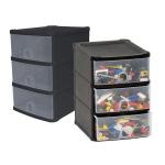 Fixtures Black Stackable 3 Drawer Tower - PACK (4) NWT8078P