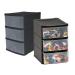 Fixtures Black Stackable 3 Drawer Tower - PACK (4) NWT8078P