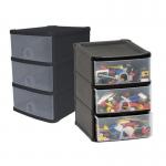 Fixtures Black Stackable 3 Drawer Tower - PACK (4) NWT8078P