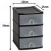 Fixtures Black Stackable 3 Drawer Tower - PACK (4) NWT8078P