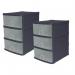 Fixtures Black Stackable 3 Drawer Tower - PACK (4) NWT8078P