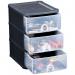 Fixtures Black Stackable 3 Drawer Tower - PACK (4) NWT8078P