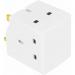 Status 3 Way Fused Plug Adapter White NWT8098