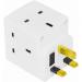 Status 3 Way Fused Plug Adapter White NWT8098