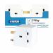 Status 3 Way Fused Plug Adapter White NWT8098