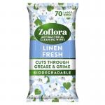 Zoflora Linen Fresh Biodegradable Wipes, Antibacterial Multi-Surface Cleaning Wipes, 70s NWT8114
