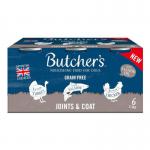 Butchers Joints & Coat Wet Dog Food Tins 6 x 390g NWT8117