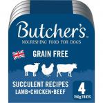 Butchers Succulent Recipes Dog Food Trays 4x150g NWT8118