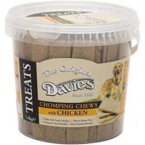 Davies Chomping Chews Chicken 1.4kg Resealable Tub - PACK 6 NWT8127P