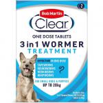 Bob Martin Clear 3-in-1 Wormer for Dogs (2 Tablets) - For Small Dogs and Puppies NWT8130