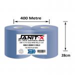 Janit-X Eco 100% Recycled XL WiperForecourt Rolls Rolls Blue 2 x 400m x 280mm NWT8146