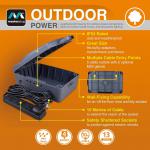 Masterplug Weatherproof Electric Box & 10m 4 Gang Extension Lead NWT8159