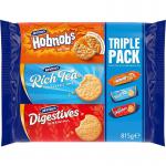 McVities Selection Triple Pack Original Digestives, Rich Tea & HobNobs Biscuits 815 g NWT8228