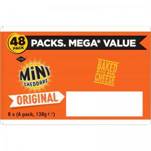 Jacobs Mini Cheddars Original Multipack Baked Snacks 6x23g 8 Pack