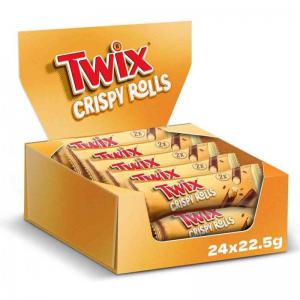 Twix Crispy Rolls, Milk Chocolate, Caramel & Biscuit Snack bar
