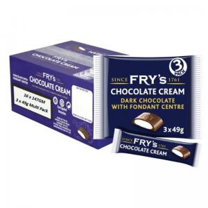 Frys Chocolate Cream Dark Chocolate Bars Cream Fondant 3 x 49g 16 x