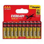 Eveready AAA Alkaline Gold 4 x Extra Life 20 Pack - PACK (6) NWT8426P