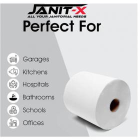 Janit-X Eco 2-Ply 100% Recycled Centrefeed Roll 150m White (Pack of 6) NWT911