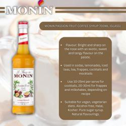 MONIN Passion Fruit Cocktail Syrup 700ml (Glass) NWT967