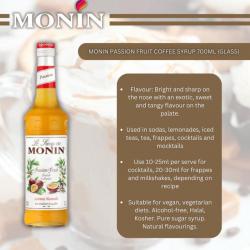 MONIN Passion Fruit Cocktail Syrup 700ml (Glass) NWT967