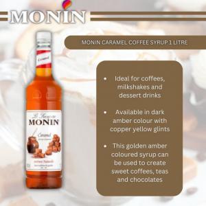 MONIN Premium Caramel Syrup 1 Litre for Coffee & Cocktails NWT969P