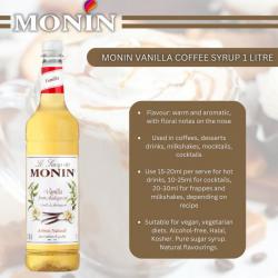 Monin Vanilla Coffee Syrup 1 Litre (Plastic) NWT975