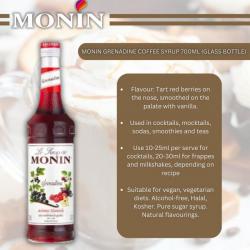 Monin Grenadine Cocktail Syrup 700ml (Glass Bottle) NWT980