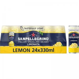 San Pellegrino Limonata Lemon 330ml Cans Pack of 24 12441800 NWT984
