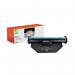 This image shows a pack of black Q-Connect ink cartridges and a compatible toner cartridge for HP printers. The cartridges are high yield and have the product numbers CF470X and 657X, along with the brand name OBCF470X.